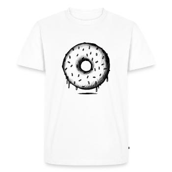 Delicious Donut Love (Dripping) - Men's Premium Organic T-Shirt - white - Front - Nico (187cm)