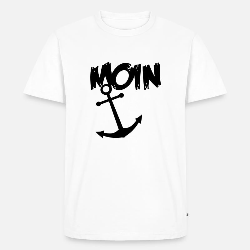 MoinAnker - Männer Premium Bio T-Shirt - Weiß