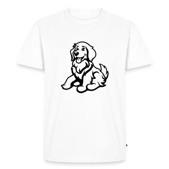 Chien Bande dessinée Animal - T-shirt Premium bio Homme - blanc - Devant - Nico (187cm)