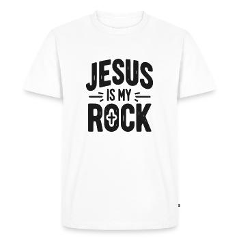 Jesus is My Rock - Men's Premium Organic T-Shirt - white - Front - Nico (187cm)