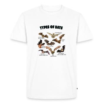 Types of Bats Breeds Bats of The World Vintage - T-shirt Premium bio Homme - blanc - Devant - Nico (187cm)