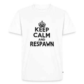 Restez calme et réapparaissez - T-shirt Premium bio Homme - blanc - Devant - Nico (187cm)