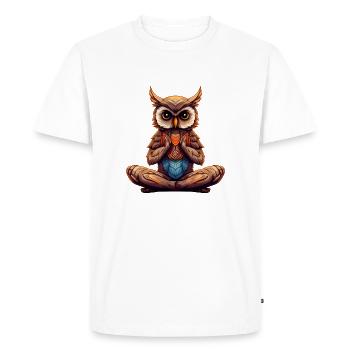 Hibou Yoga - T-shirt Premium bio Homme - blanc - Devant - Nico (187cm)