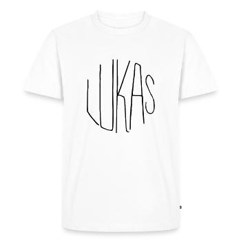 Lukas - Men's Premium Organic T-Shirt - white - Front - Nico (187cm)