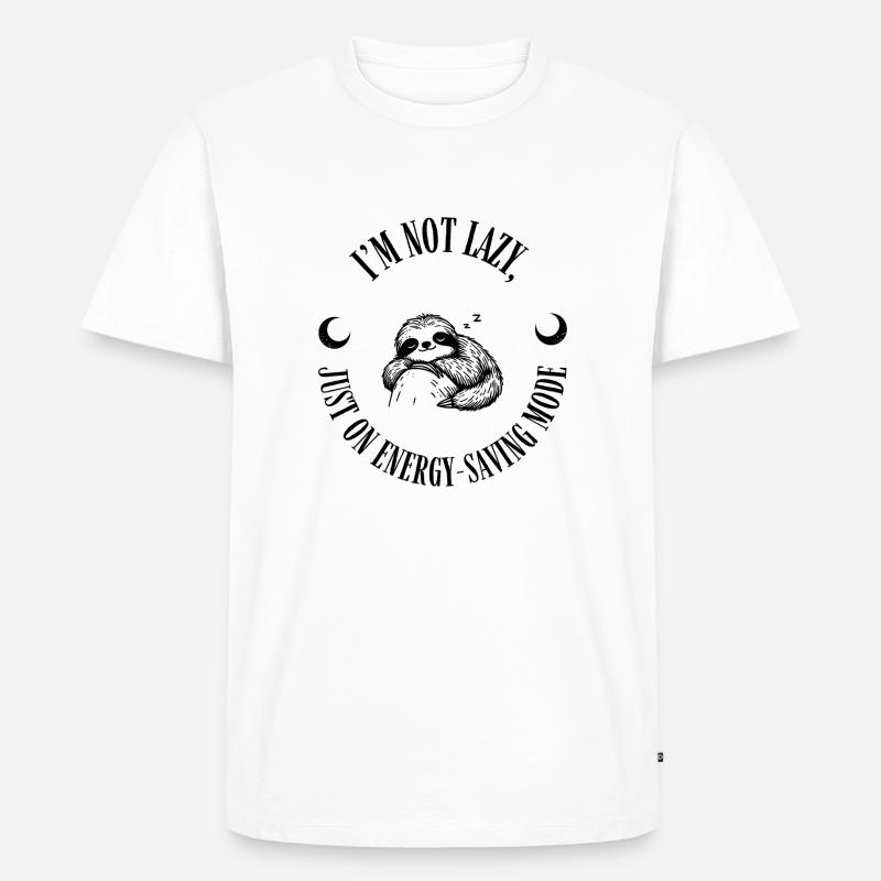 Faultier-Modus - Männer Premium Bio T-Shirt - Weiß