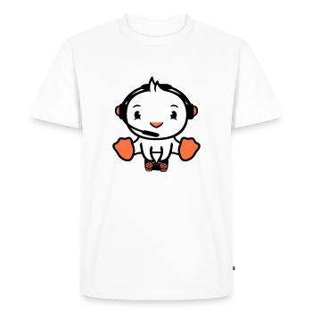 Bird Playing Gamer Nerd Console Headset Controller - Men's Premium Organic T-Shirt - white - Front - Nico (187cm)