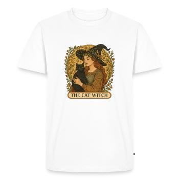 Le chat sorcier - T-shirt Premium bio Homme - blanc - Devant - Nico (187cm)