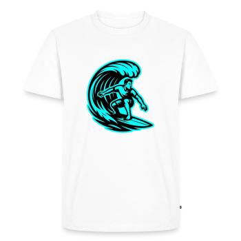 Surfeur Wave Surf - T-shirt Premium bio Homme - blanc - Devant - Nico (187cm)