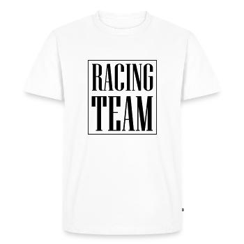 Équipe de course - T-shirt Premium bio Homme - blanc - Devant - Nico (187cm)