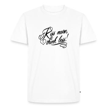 Kiss more, think less! - T-shirt Premium bio Homme - blanc - Devant - Nico (187cm)