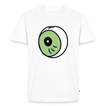 Green Eye, Green Eye Watch & Be Attentive - Men's Premium Organic T-Shirt - white - Front - Nico (187cm)
