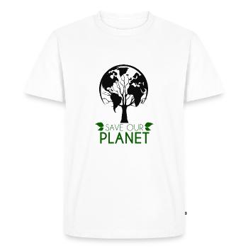 Sauvez notre futur cadeau de protection du climat - T-shirt Premium bio Homme - blanc - Devant - Nico (187cm)