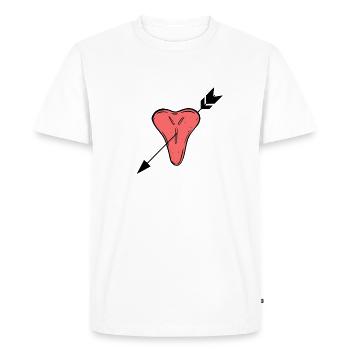 Chaîne de vélo SATTELFEST love-BIKE - T-shirt Premium bio Homme - blanc - Devant - Nico (187cm)
