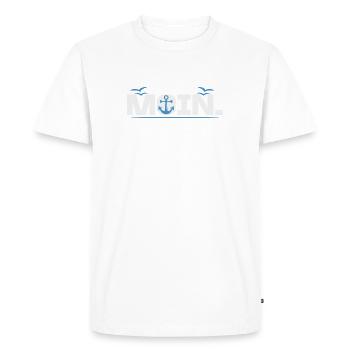 Hello. Welcome Hamburg Saying Hamburg am Hafen - Men's Premium Organic T-Shirt - white - Front - Nico (187cm)