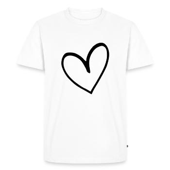 Heart Emoji Sketch - Men's Premium Organic T-Shirt - white - Front - Nico (187cm)