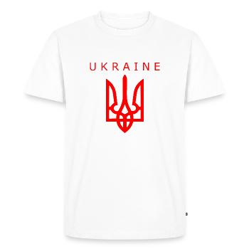 Ukraine - T-shirt Premium bio Homme - blanc - Devant - Nico (187cm)
