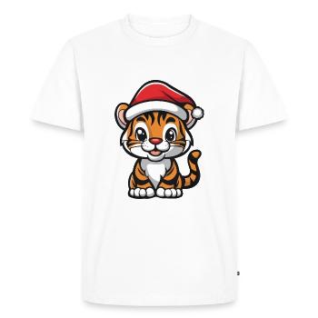 Noël du tigre - T-shirt Premium bio Homme - blanc - Devant - Nico (187cm)