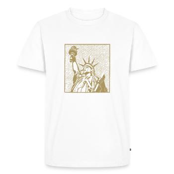 Liberté - T-shirt Premium bio Homme - blanc - Devant - Nico (187cm)