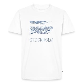 Dessin à la plume Stockholm - T-shirt Premium bio Homme - blanc - Devant - Nico (187cm)