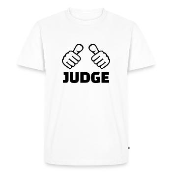 Judge - Men's Premium Organic T-Shirt - white - Front - Nico (187cm)