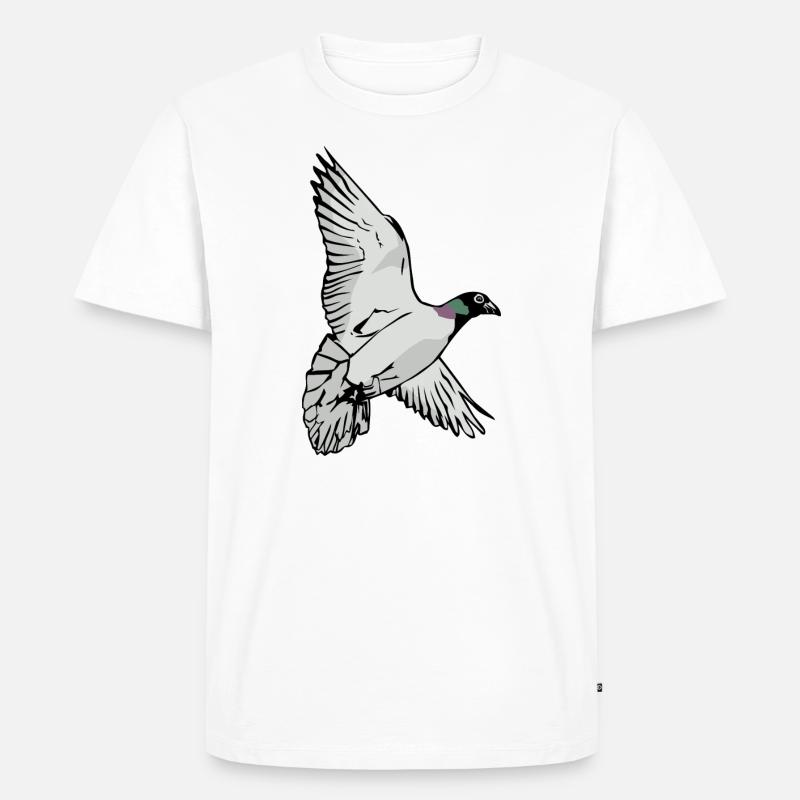 Taube - Brieftaube - Männer Premium Bio T-Shirt - Weiß