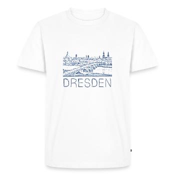 Kulizeichnung Dresden - T-shirt Premium bio Homme - blanc - Devant - Nico (187cm)