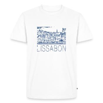 dessin à la plume Lissabon - T-shirt Premium bio Homme - blanc - Devant - Nico (187cm)