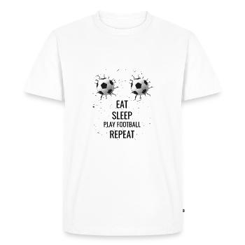 Eat sleep play football - T-shirt Premium bio Homme - blanc - Devant - Nico (187cm)