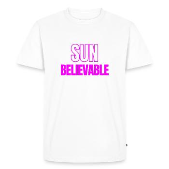SUNbelievable - Incroyable ! - T-shirt Premium bio Homme - blanc - Devant - Nico (187cm)