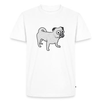 Retro Pug - Men's Premium Organic T-Shirt - white - Front - Nico (187cm)