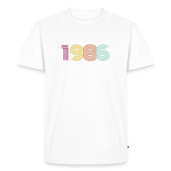 1986 VINTAGE - T-shirt Premium bio Homme - blanc - Devant - Nico (187cm)