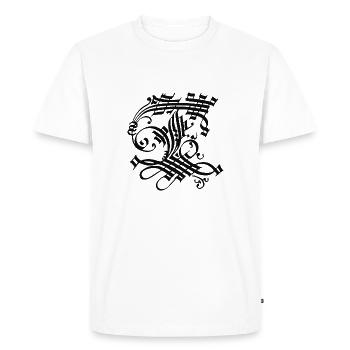 Noyau médiéval Initiales médiévales Noyau de château - T-shirt Premium bio Homme - blanc - Devant - Nico (187cm)