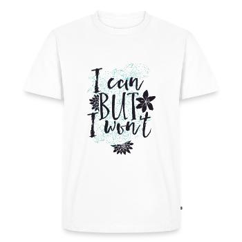 Je peux, MAIS j’ai l’habitude - Toutefois, ne - T-shirt Premium bio Homme - blanc - Devant - Nico (187cm)