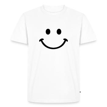 visage souriant - T-shirt Premium bio Homme - blanc - Devant - Nico (187cm)