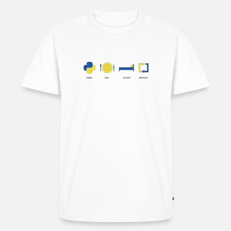 CODER PYTHON LIFE - T-shirt Premium bio Homme - blanc