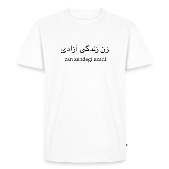 Zan Zendegi Azadi - Woman Life Freedom - Männer Premium Bio T-Shirt - Weiß - Vorne - Nico (187cm)