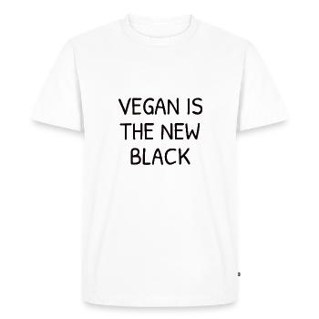 Vegan Is The New Black | Orange Is The New Black - Men's Premium Organic T-Shirt - white - Front - Nico (187cm)