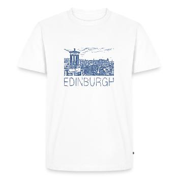 Stiftzeichnung Edinburgh - Männer Premium Bio T-Shirt - Weiß - Vorne - Nico (187cm)