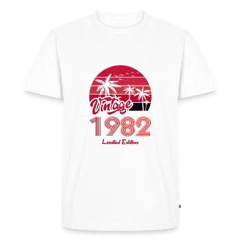 Vintage Year 1982 Limited Edition Red - Men's Premium Organic T-Shirt - white - Front - Nico (187cm)