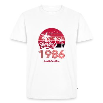Vintage Année 1986 Edition Limitée Rouge - T-shirt Premium bio Homme - blanc - Devant - Nico (187cm)