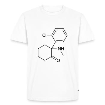 Ketamine (Anesthetic) Molecule - Men's Premium Organic T-Shirt - white - Front - Nico (187cm)