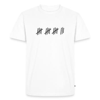 18 coups / / 18 fois / / Anniversaire / / cadeau - T-shirt Premium bio Homme - blanc - Devant - Nico (187cm)