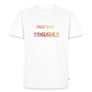 Un été parfait - T-shirt Premium bio Homme - blanc - Devant - Nico (187cm)