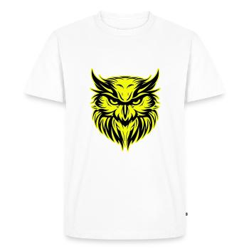 Icône de portrait de tête de hibou - T-shirt Premium bio Homme - blanc - Devant - Nico (187cm)
