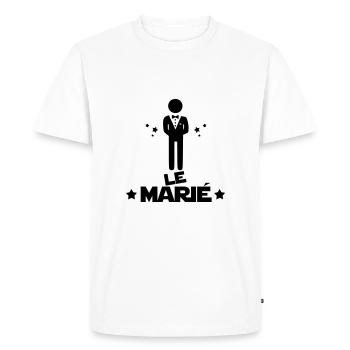 le marié,citations,message,bonhomme - T-shirt Premium bio Homme - blanc - Devant - Nico (187cm)