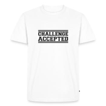 Défi accepté Design - T-shirt Premium bio Homme - blanc - Devant - Nico (187cm)