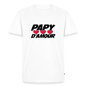 Papy d'amour ! - T-shirt Premium bio Homme - blanc - Devant - Nico (187cm)
