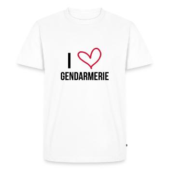 I Love Gendarmerie / Gendarmerie - T-shirt Premium bio Homme - blanc - Devant - Nico (187cm)