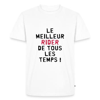 Rider / Ride / Rideuse / Sport Extrême - T-shirt Premium bio Homme - blanc - Devant - Nico (187cm)