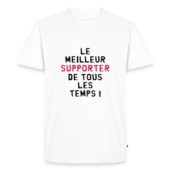 Supporter / Supportrice / Sport / Supporteur - T-shirt Premium bio Homme - blanc - Devant - Nico (187cm)